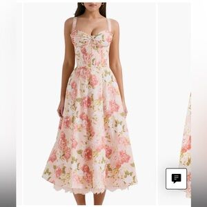 House of CB Rosalee Floral Stretch Petticoat Pink Peony Dress